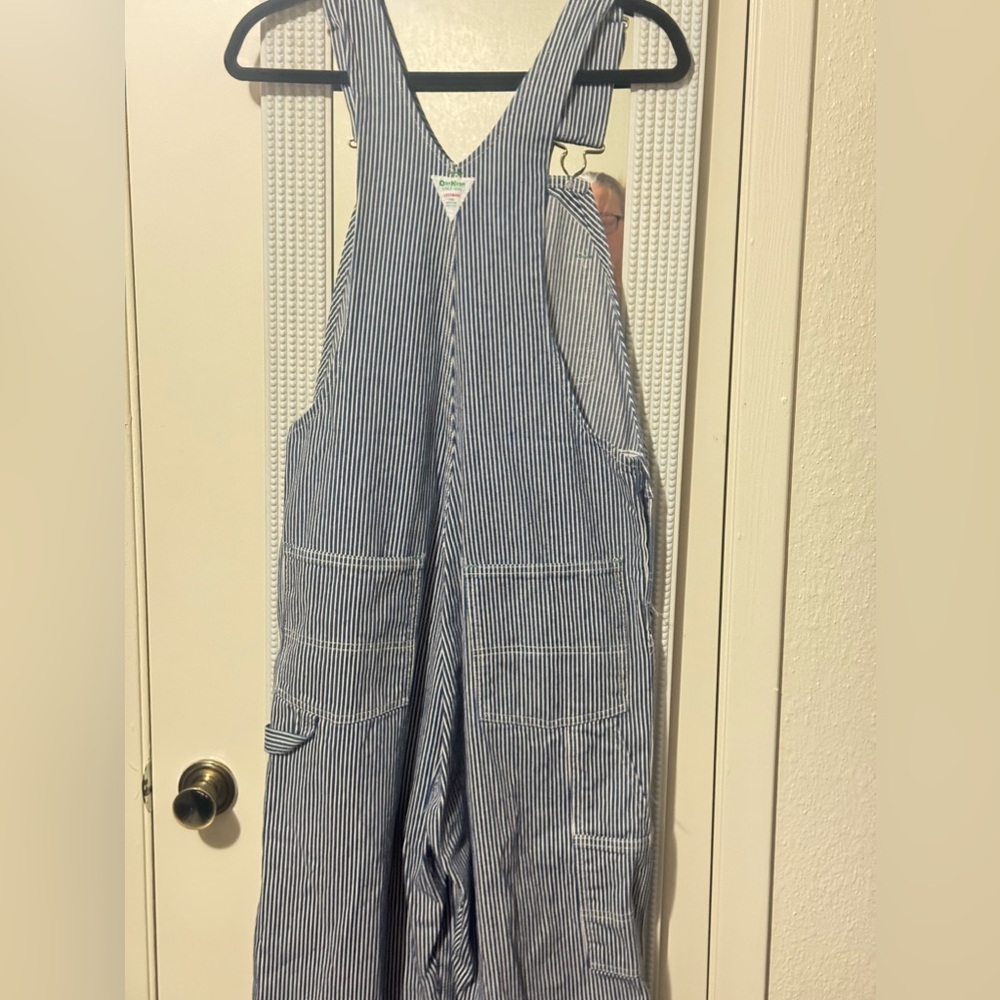 OshKosh B'gosh Blue and White Striped Overalls - Picture 3 of 6